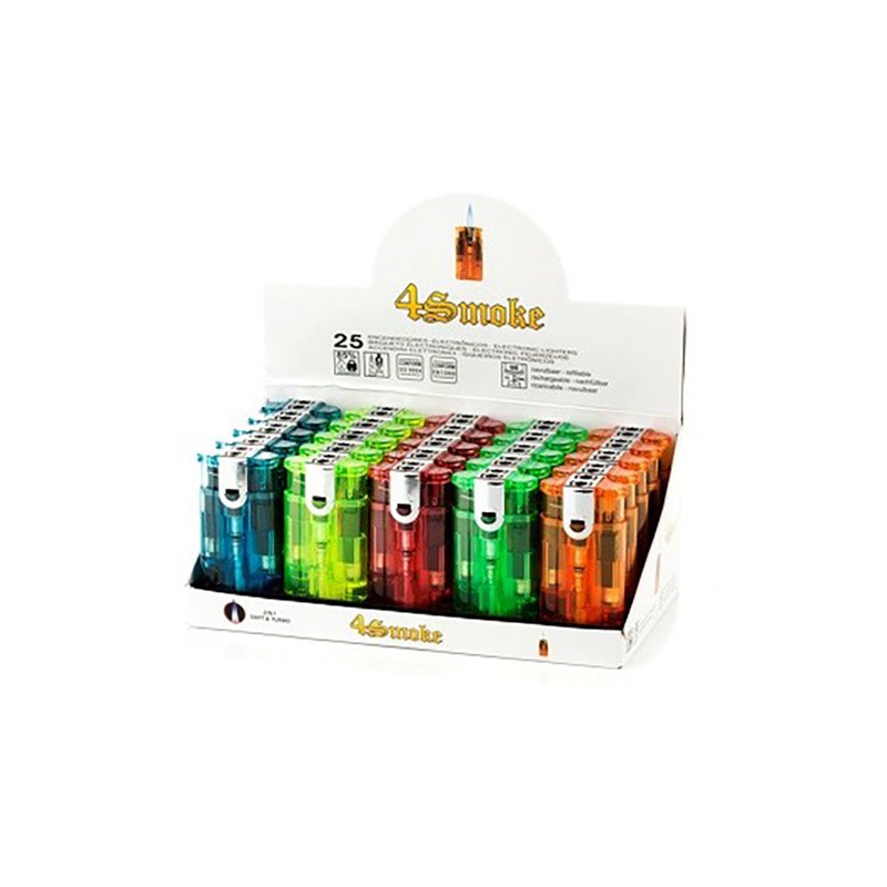 Buy 25 x 4smoke Double Flame Electronic Lighters - 8248 | Express Highs UK