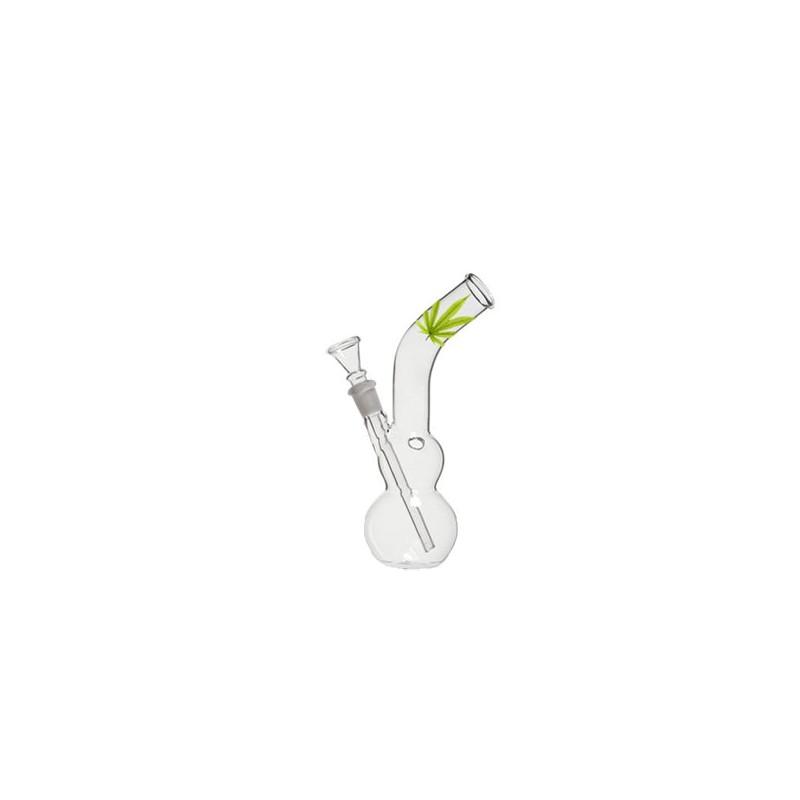 Buy 12 x 20cm Leaf Designed Curved Glass Bong - GB30 | Express Highs UK