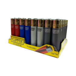 Buy 40 Clipper CP11RH Classic Large Flint Metallic 3 Lighters - CL2C221UKH | Express Highs UK