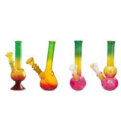 Buy 10 x 8" Rasta Colour Small Glass Bong - GB49 | Express Highs UK