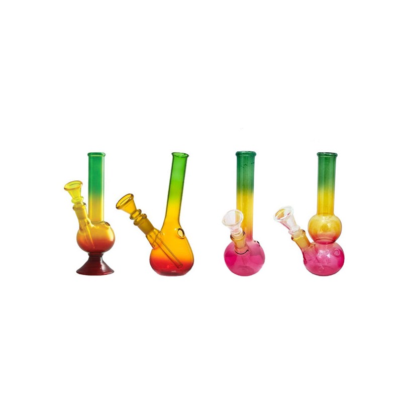 Buy 10 x 8" Rasta Colour Small Glass Bong - GB49 | Express Highs UK