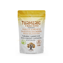 Buy NTURE 2000mg Turmeric & Black Pepper Capsules - 60 Caps | Express Highs UK