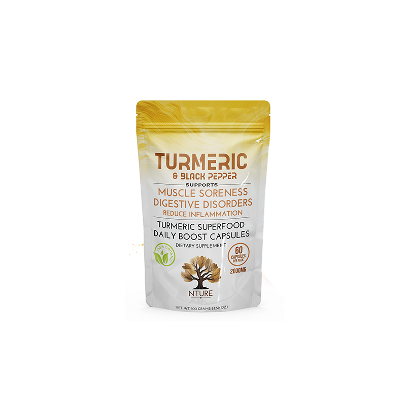 Buy NTURE 2000mg Turmeric & Black Pepper Capsules - 60 Caps | Express Highs UK