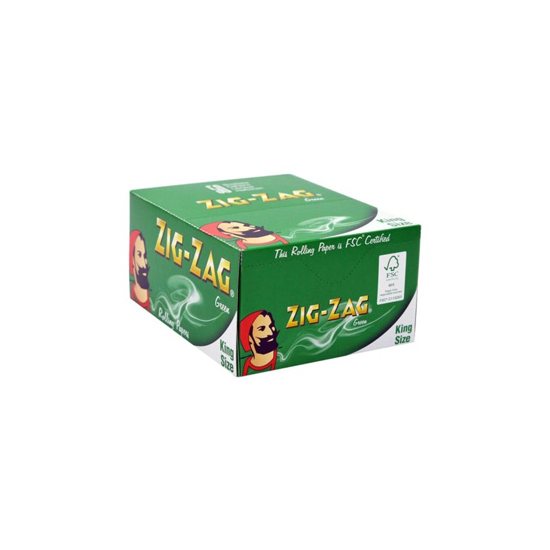 Buy 50 Zig-Zag Green King Size Rolling Papers | Express Highs UK