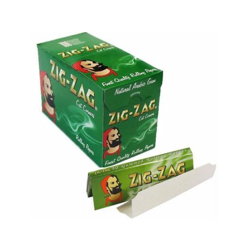 Buy 100 Zig-Zag Green Regular Size Rolling Papers | Express Highs UK