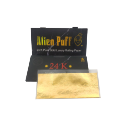 Buy 12 Alien Puff Black & Gold King Size 24K Gold Rolling Papers ( HP175AP ) | Express Highs UK