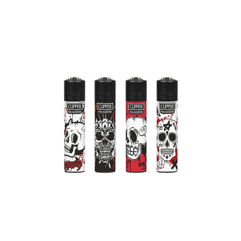 Buy 40 Clipper CP11RH Classic Graffiti Skulls Flint Lighters - CL3C1626 | Express Highs UK