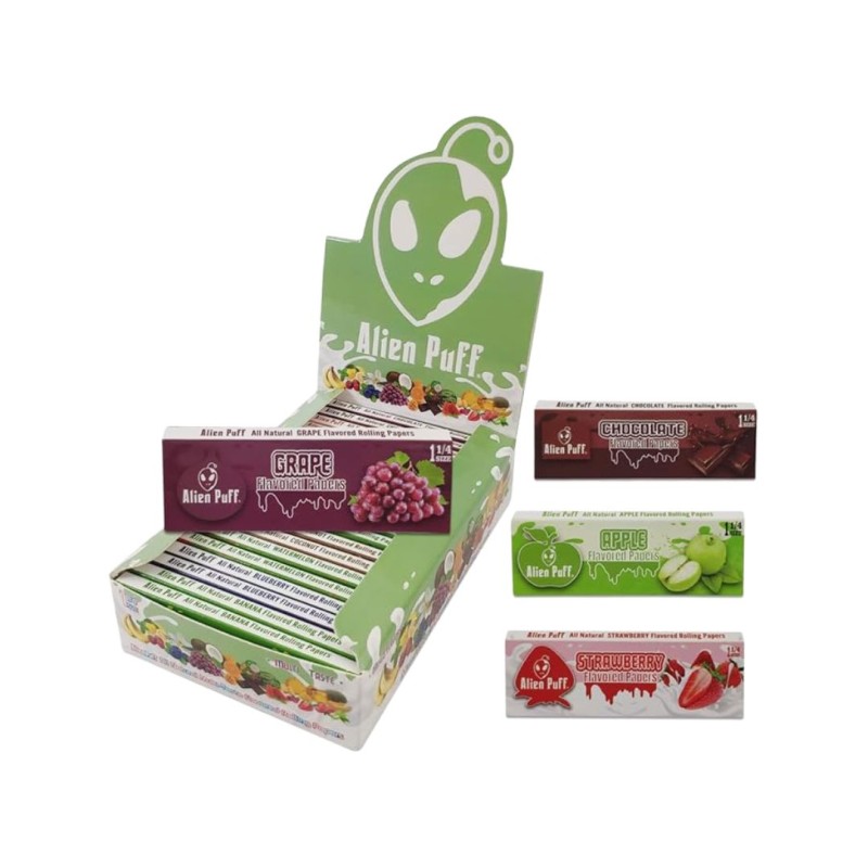 Buy Alien Puff 1.25 Size Mixed Fruit Flavour Rolling Papers 20 Booklets (HP7901) | Express Highs UK