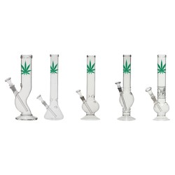 Buy 12" Small Leaf Glass Bong Mix Designs - GB-37 | Express Highs UK