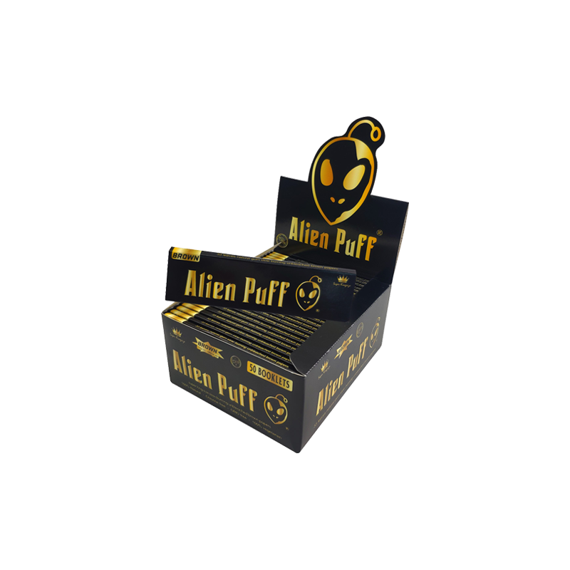 Buy 33 Alien Puff Black & Gold Super King Size Unbleached Brown Rolling Papers ( HP2104AP ) | Express Highs UK