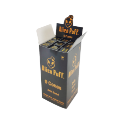 Buy 9 Alien Puff Black & Gold King Size Pre-Rolled 24K Gold Cones ( HP194AP ) | Express Highs UK