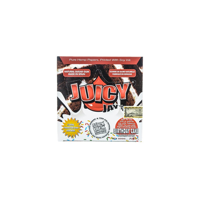 Buy 24 Juicy Jay Birthday Cake Flavoured King Size Premium Rolling Papers | Express Highs UK