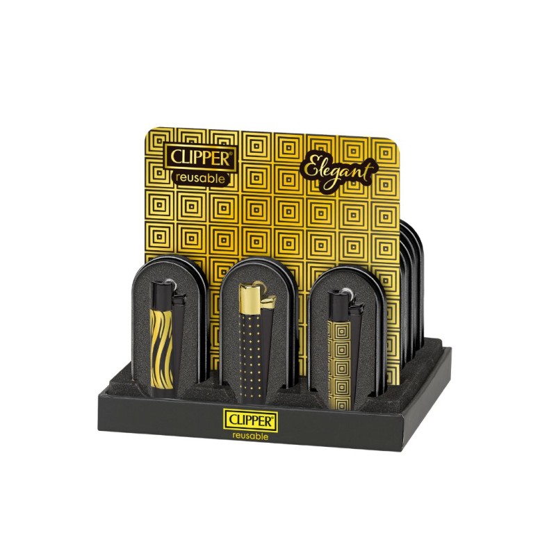 Buy 12 Clipper CMP11 Metal Large Flint Elegant Lighters - CM3S146UKX | Express Highs UK