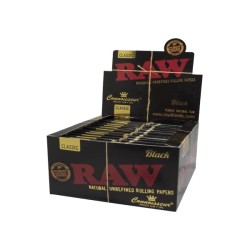 Buy 24 Raw Black Classic King Size Slim Connoisseur Rolling Papers + Tips | Express Highs UK