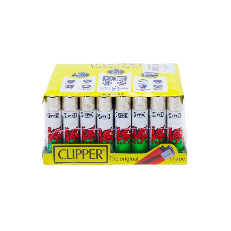 Buy 40 Clipper Refillable Classic Lighters Wales Flag - CL5C047UKH | Express Highs UK