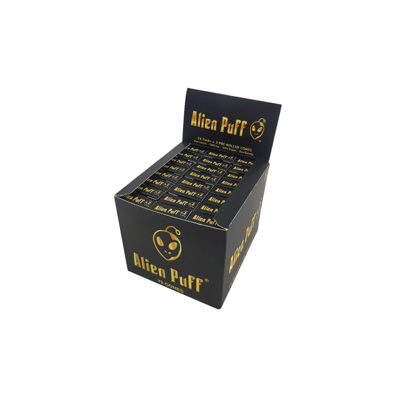 Buy 72 Alien Puff Black & Gold 1 1-4 Size Pre-Rolled Cones ( HP2550APC ) | Express Highs UK