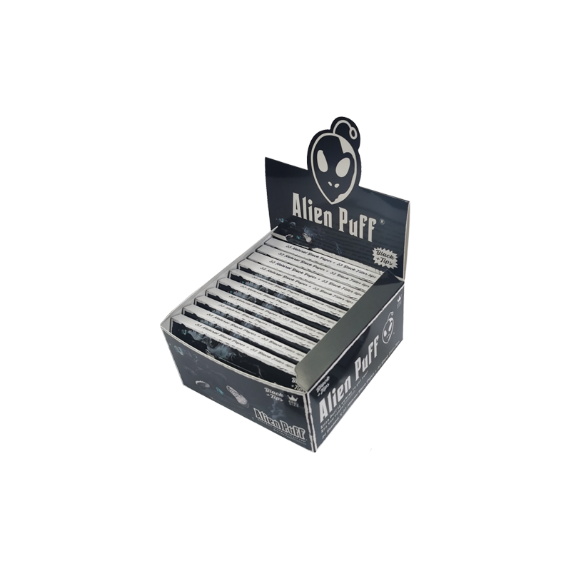 Buy 33 Alien Puff King Size Black Rolling Papers With Tips ( HP2216 ) | Express Highs UK