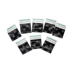 Buy Zipper Branded 30mm x 30mm Black Leaf Bags | Express Highs UK