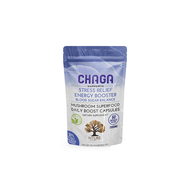 Buy NTURE 2000mg  Chaga Mushroom Capsules - 60 Caps | Express Highs UK