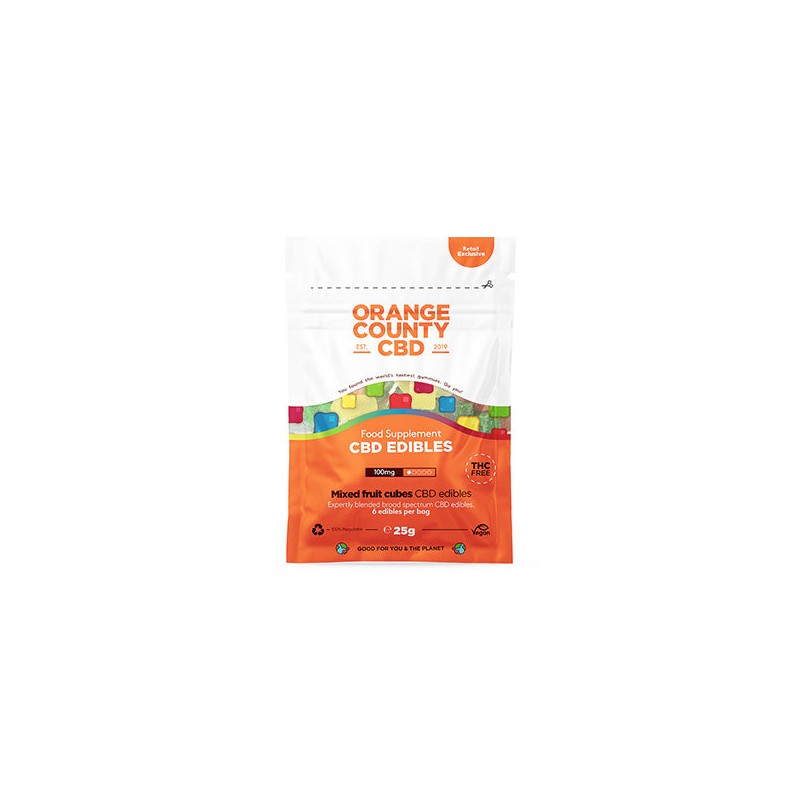 Buy Orange County CBD 100mg Mini CBD Gummy Cubes - 6 Pieces | Express Highs UK