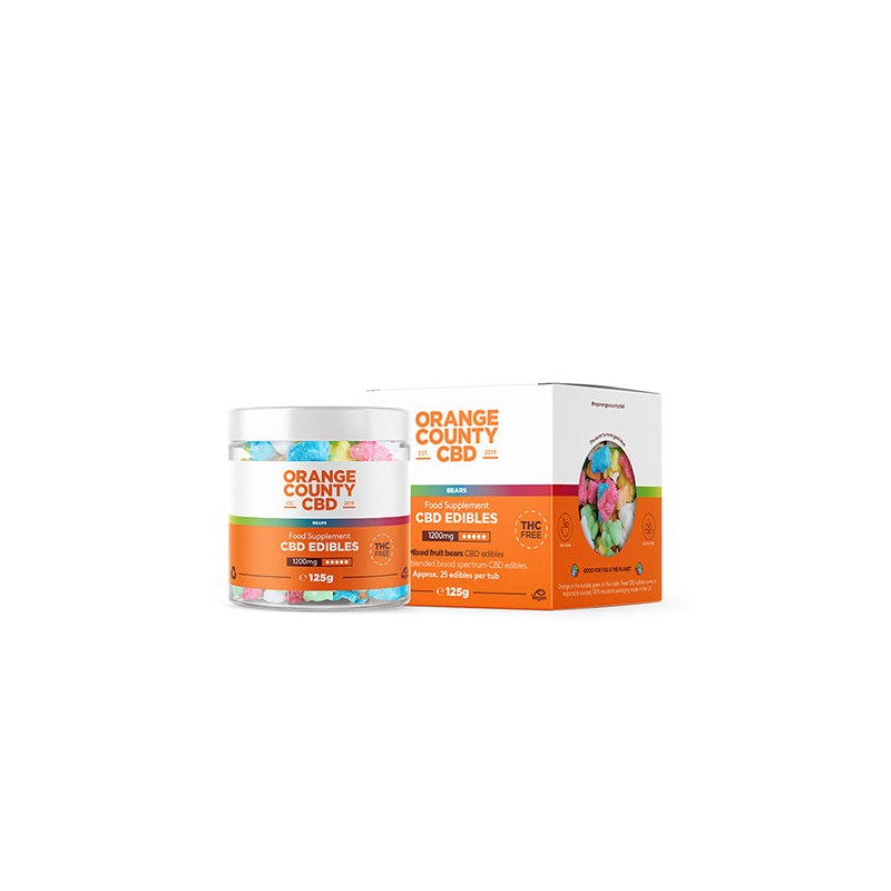 Buy Orange County CBD 1200mg CBD Gummy Bears - Small Pack | Express Highs UK