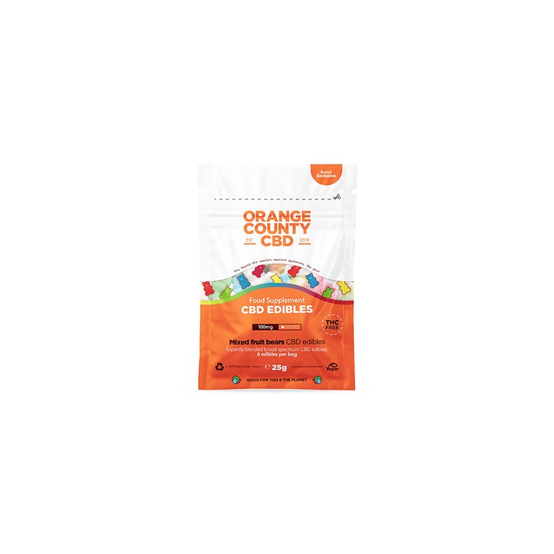 Buy Orange County CBD 100mg Mini CBD Gummy Bears - 6 Pieces | Express Highs UK