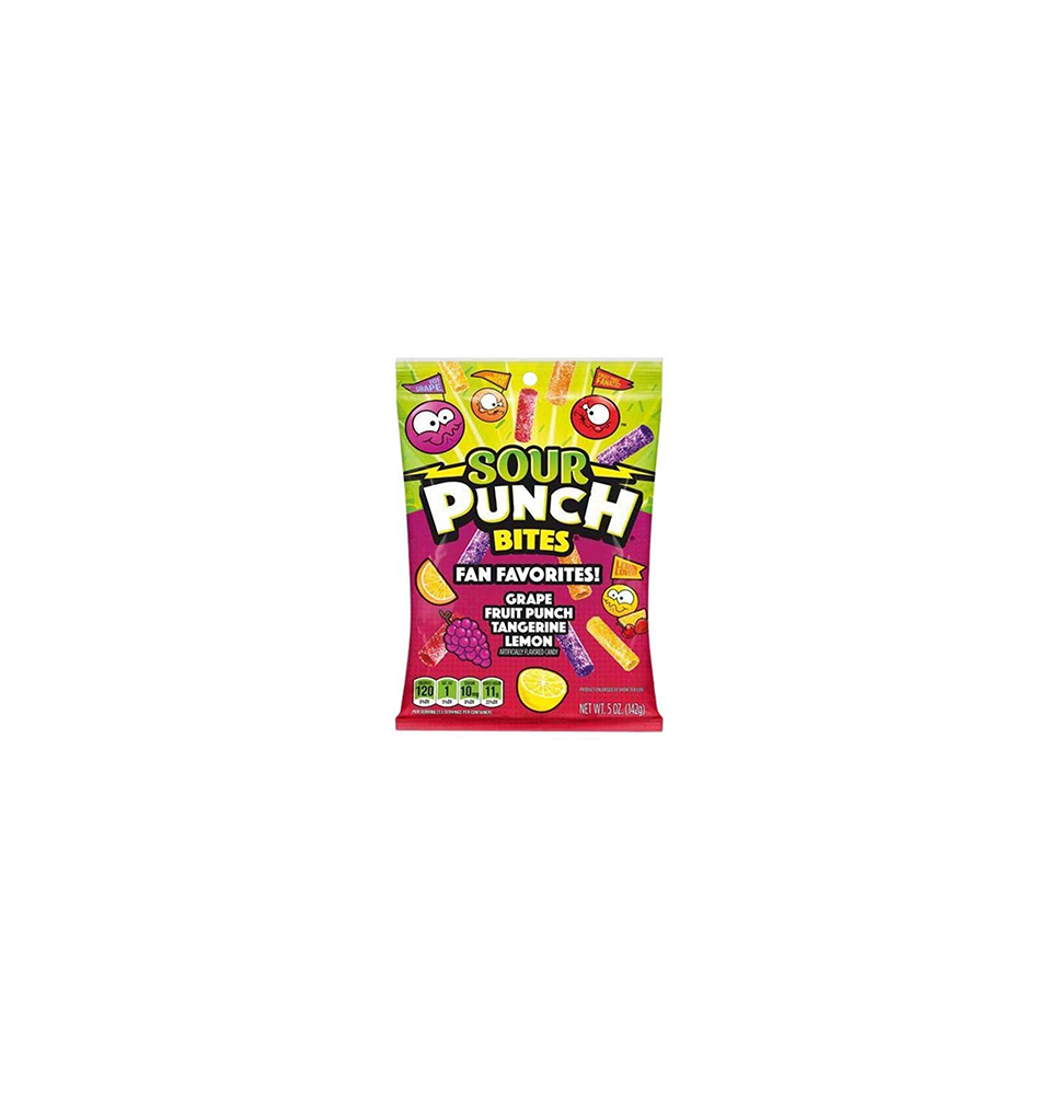 Buy USA Sour Punch Bites Fan Favourites Share Bags - 142g - Past Best Before date | Express Highs UK