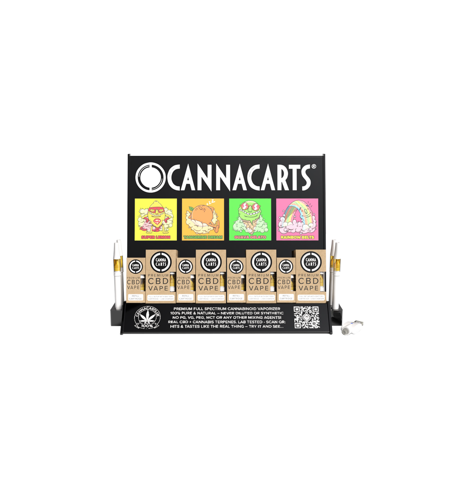 Buy Cannacarts 420 POS Display Unit Set - 25 CBD Vapes | Express Highs UK