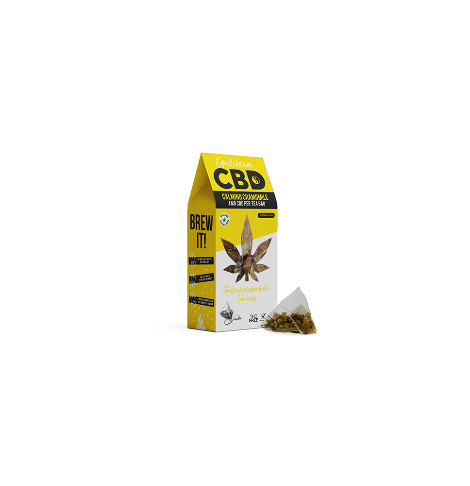 Equilibrium CBD 48mg Full Spectrum Chamomile Tea Bags  Box of 12