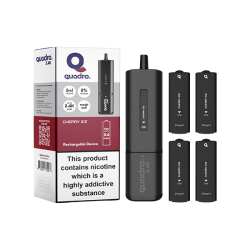 Buy 20mg Quadro 2.4K Pod Vape Kit 4 in 1 Black Series 2400 Puffs | Express Highs UK