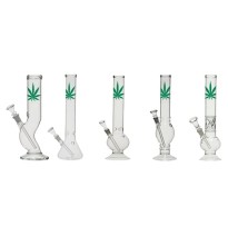 12" Small Leaf Glass Bong Mix Designs - GB-37