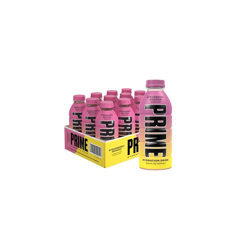 PRIME Hydration USA Strawberry Banana Sports Drink 500ml - Past Best Before date