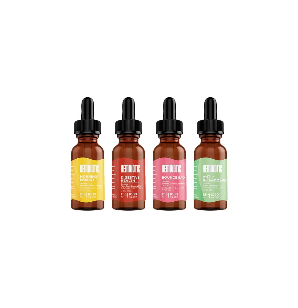 Hembiotic 1000mg Broad-Spectrum Functional CBD Oil - 15ml
