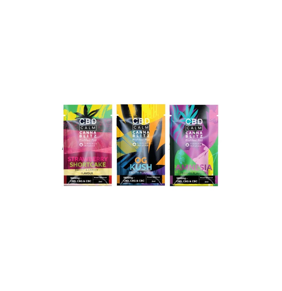 CBD Calm CANNABLITZ 1800mg CBD + CBG + CBC Prefilled Pod