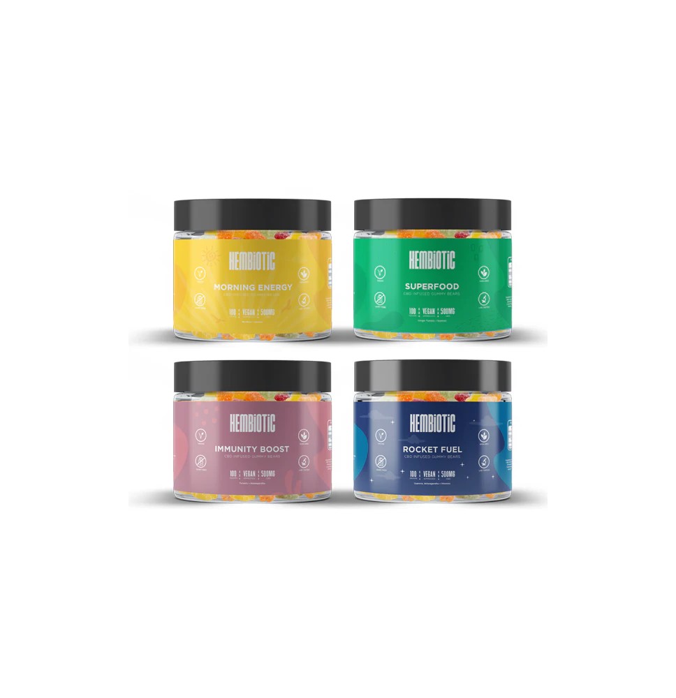 Hembiotic 500mg Functional CBD Gummy Bears - 100g