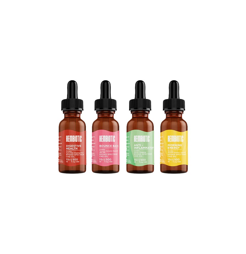 Hembiotic 500mg Broad-Spectrum Functional CBD Oil - 15ml
