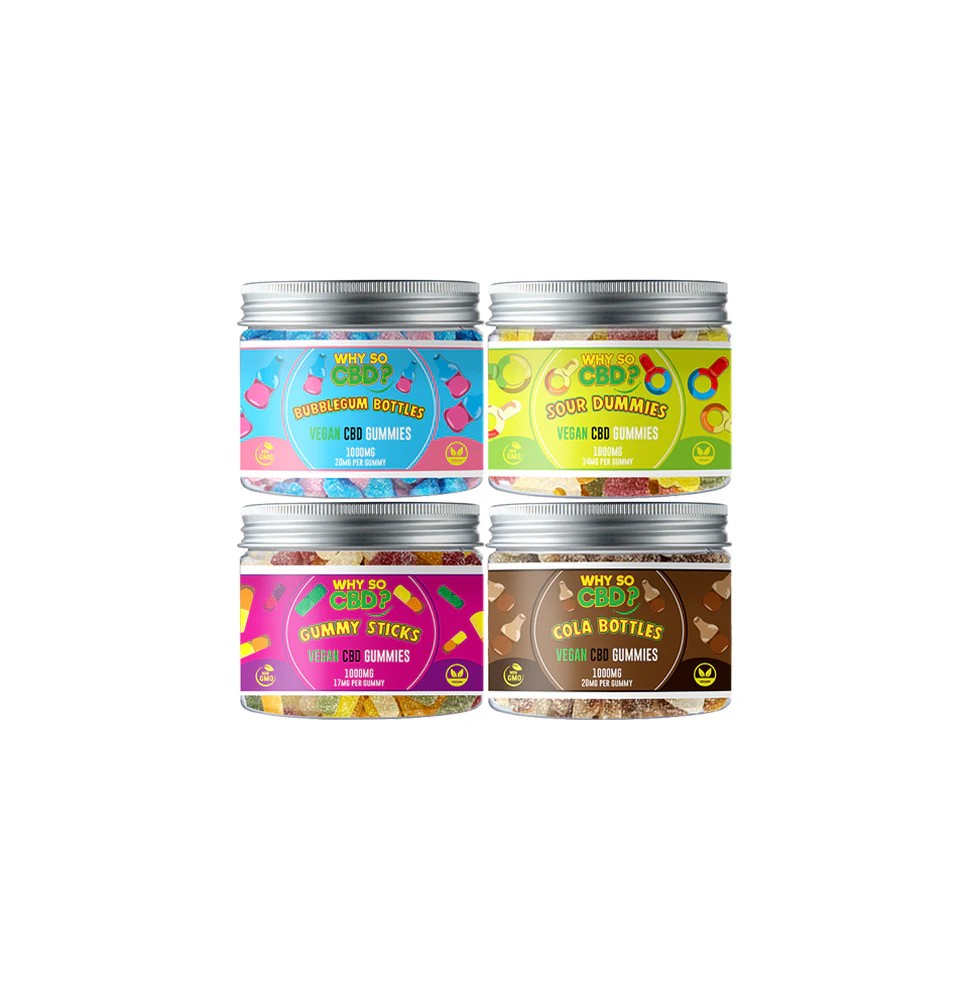 Why So CBD? 1000mg Broad Spectrum CBD Small Vegan Gummies - 11 Flavours