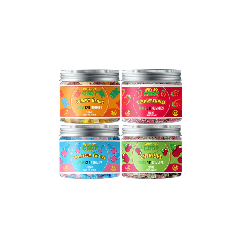 Why So CBD? 500mg Broad Spectrum CBD Small Vegan Gummies - 11 Flavours