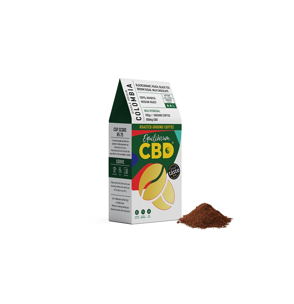 Equilibrium CBD 100mg Full Spectrum Ground Coffee Beans - 100g (Buy 1 Get 1 Free)