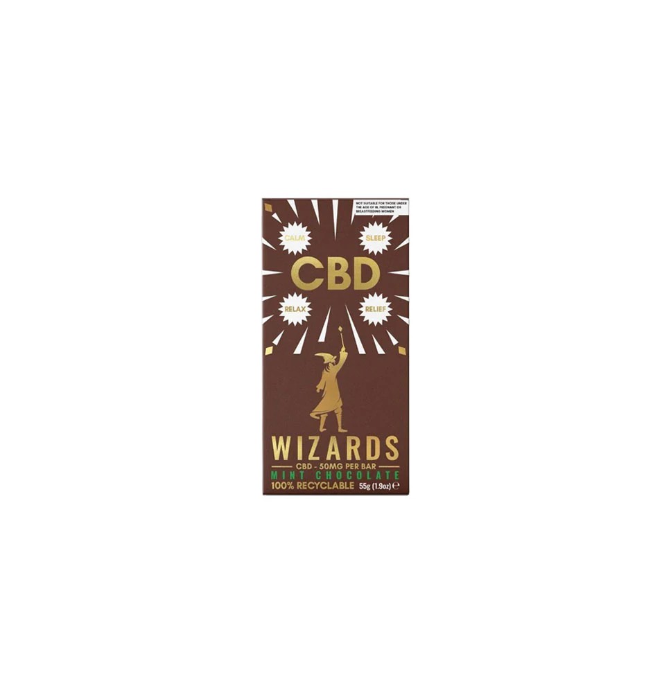 The Wizards Magic 50mg CBD Mint Chocolate Bar - 55g