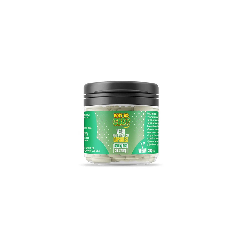 Why So CBD? 600mg Broad Spectrum CBD Vegan Capsules - 30 Caps