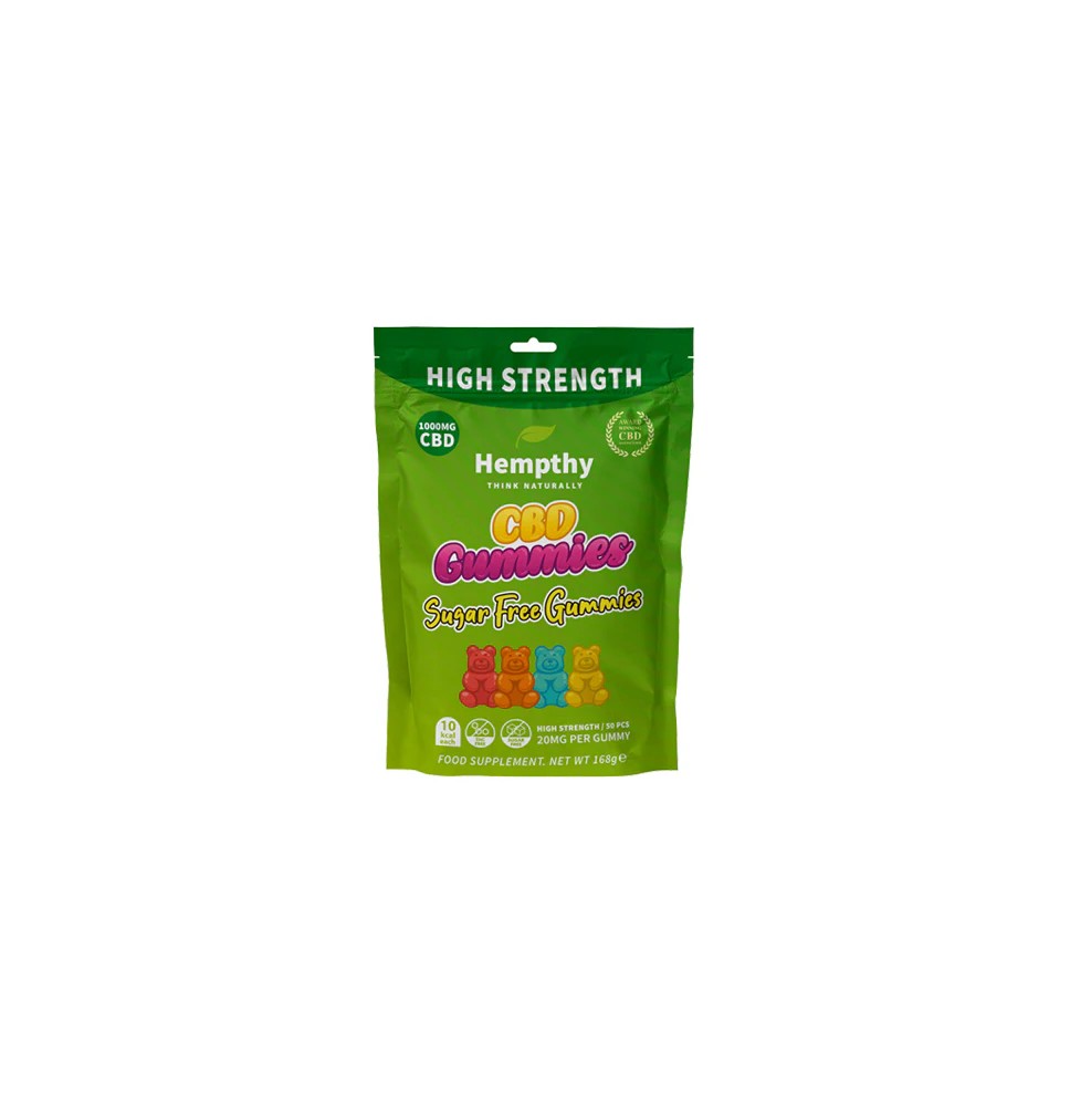 Hempthy 1000mg CBD Sugar Free Gummies - 50 Pieces