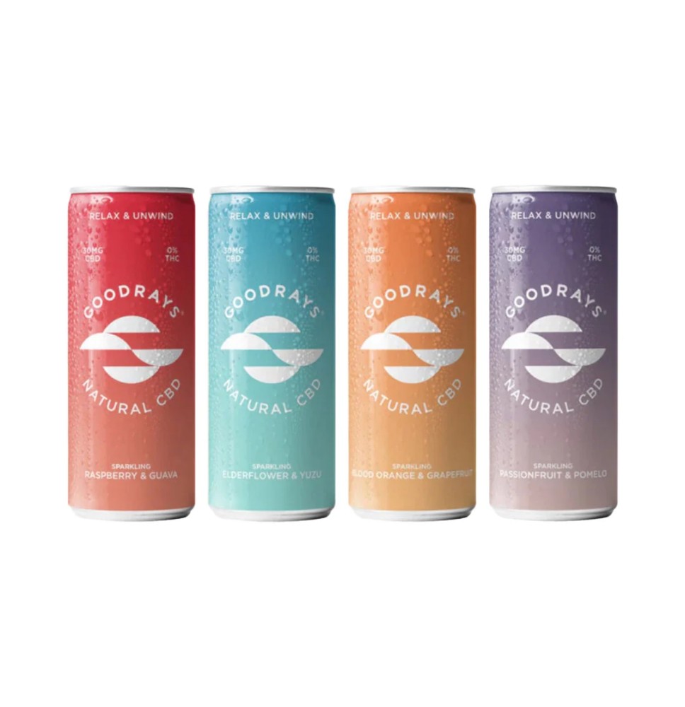 12 x Goodrays 30mg CBD 4 Flavour 250ml Cans