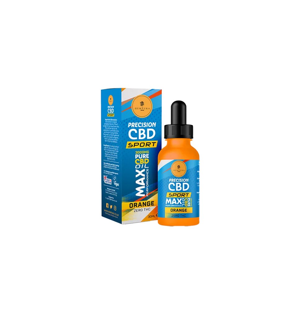 Hempura 3000mg Precision Sport CBD Broad Spectrum Oil Orange Flavoured - 30ml