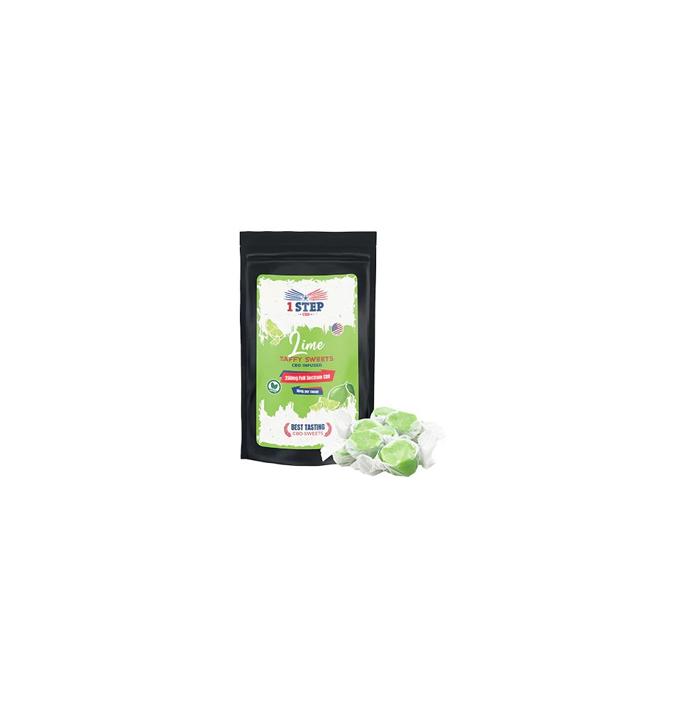 1 Step CBD 250mg Full Spectrum CBD Lime Taffy Grab Bag - 150g