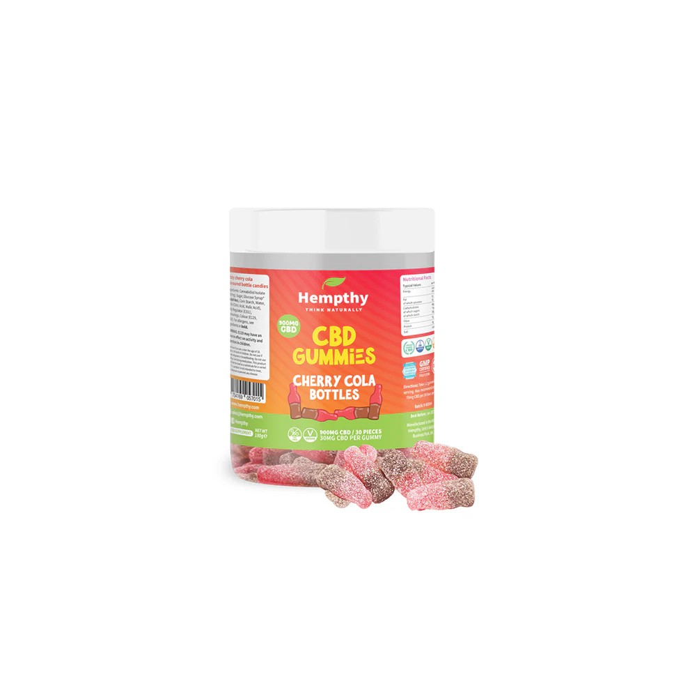 Hempthy 900mg CBD Cherry Cola Bottles - 30 Pieces
