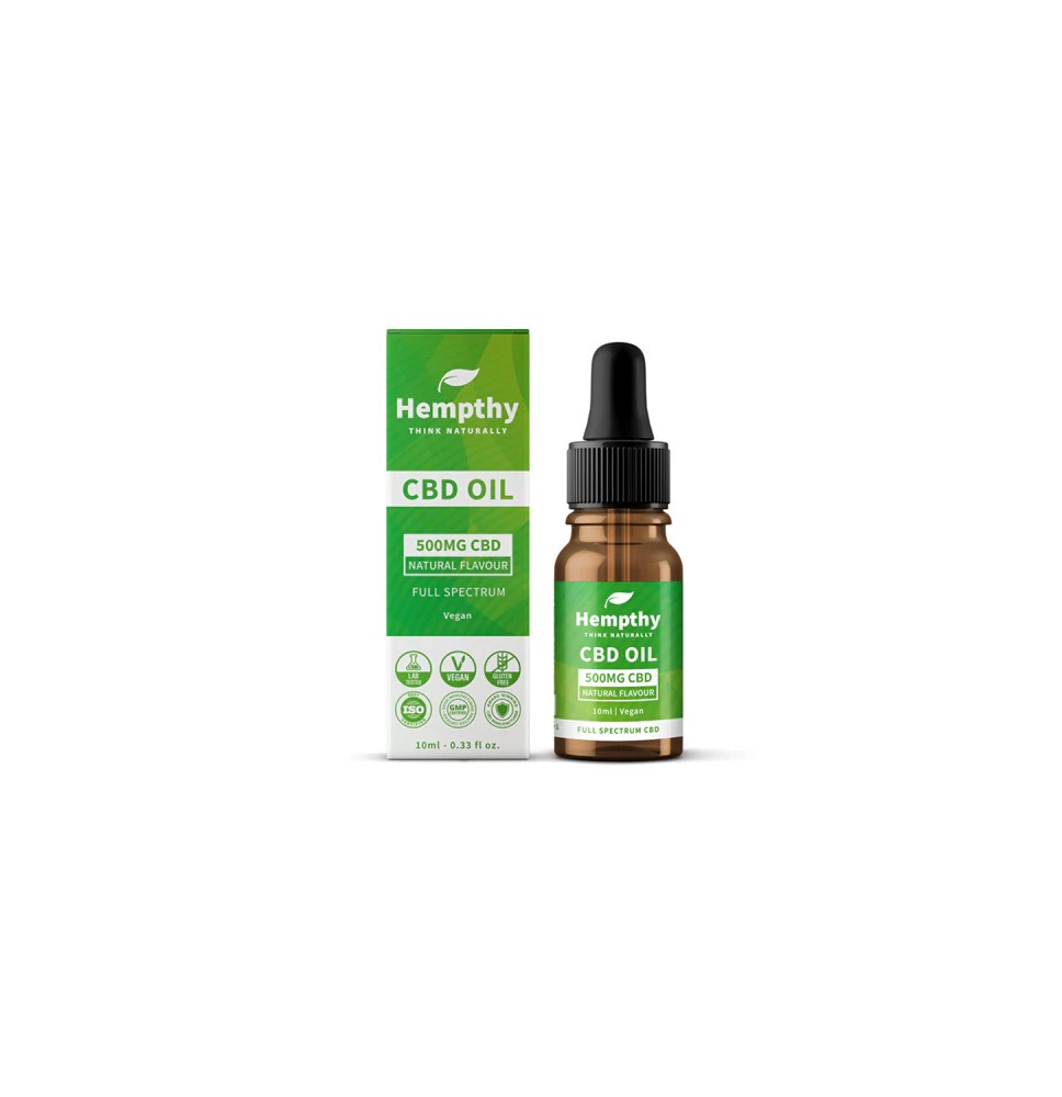 Hempthy 500mg CBD Oil Full Spectrum Natural - 10ml