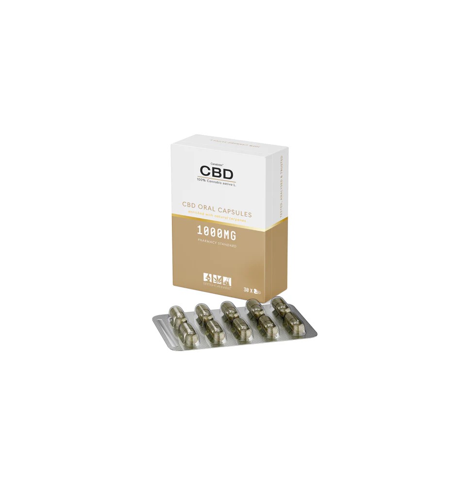 CBD by British Cannabis 1000mg CBD 100% Cannabis Oral Capsules - 30 Caps
