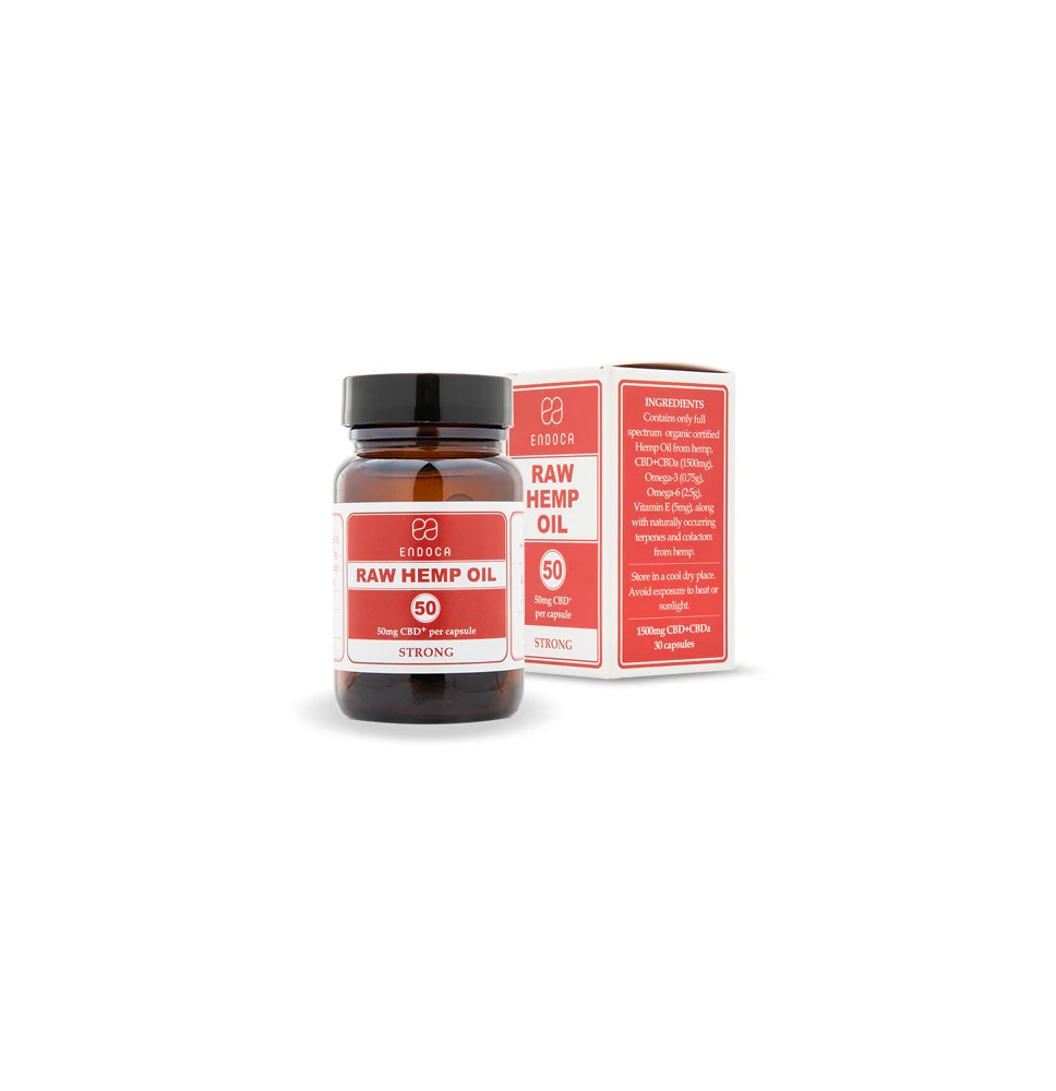 Endoca 1500mg CBD+CBDa Capsules Raw Hemp Oil - 30 Caps
