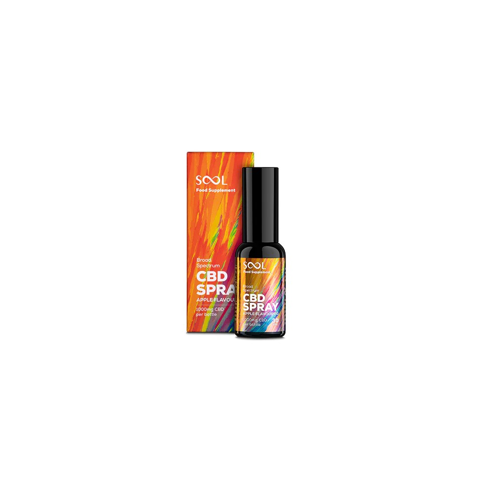 SOOL 1000mg CBD Blood Apple Flavour Spray 30ml (BUY 1 GET 1 FREE)